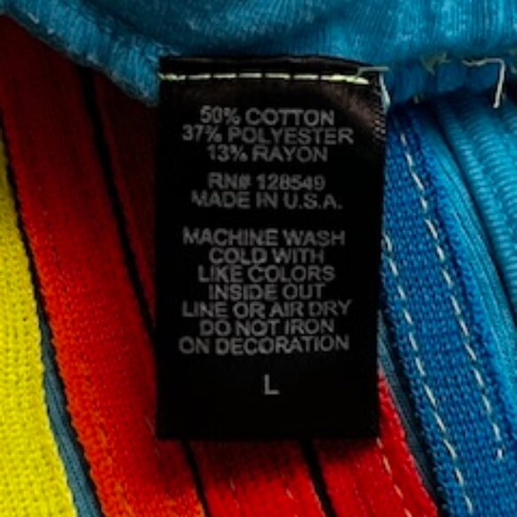 NWOT Aviator Nation 5 Stripe Jogger Shorts Ocean / Neon Pink & Yellow Size Large - Picture 7 of 7